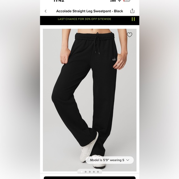 Alo yoga ACCOLADE STRAIGHT LEG SWEATPANT - Picture 1 of 6
